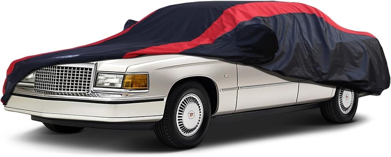 AltoCover Deville Car Cover Waterproof All Weather with Red Strip Design, Custom Fit for Deville 1994–2006, Deville Accessory with Door Zipper & Windproof Straps - Image 1